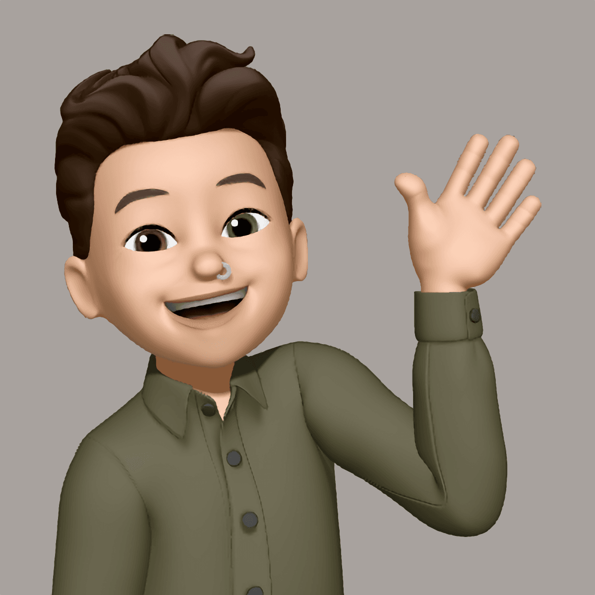 Casey's Memoji waving hello.